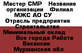 Мастер СМР › Название организации ­ Филиал МЖС АО СУ-155 › Отрасль предприятия ­ Строительство › Минимальный оклад ­ 35 000 - Все города Работа » Вакансии   . Мурманская обл.,Гаджиево г.